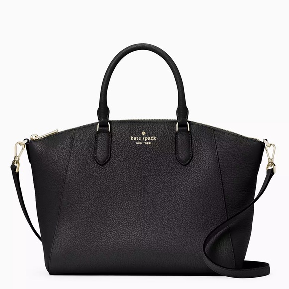 kate spade Handbags - KATE SPADE NWT Parker Medium Satchel in Black Pebbled Leather • Purse Bag Tote